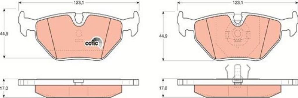 Trw Bremsbelagsatz, Scheibenbremse Hinterachse GDB917