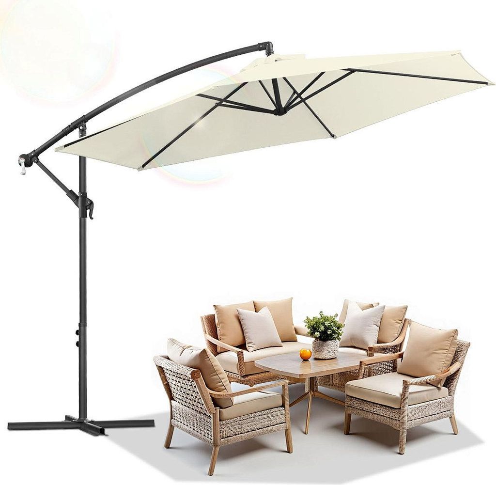 Ombrellone Izrielar 3 m beige con manovella, protezione Immagine del prodotto 
