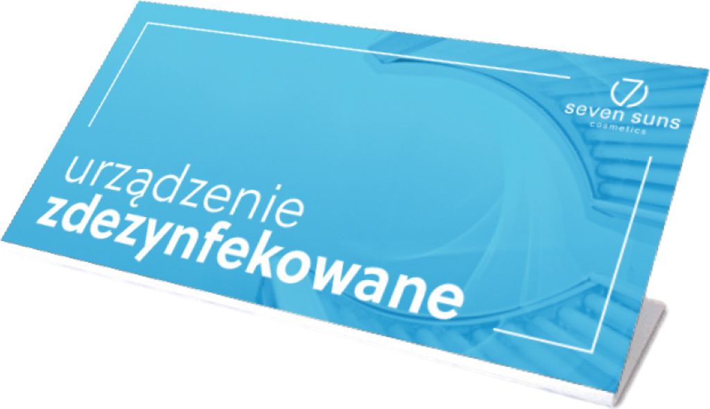 7suns Tabliczka "Urządzenie Zdezynfekowano" Do Solarium Zdjęcie produktu 