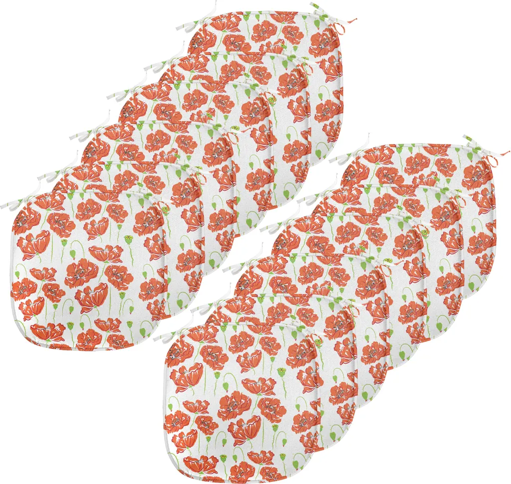 Cuscini Sedie Sala da Pranzo 40x40 Arancione Verde - Pack 12 Pezzi