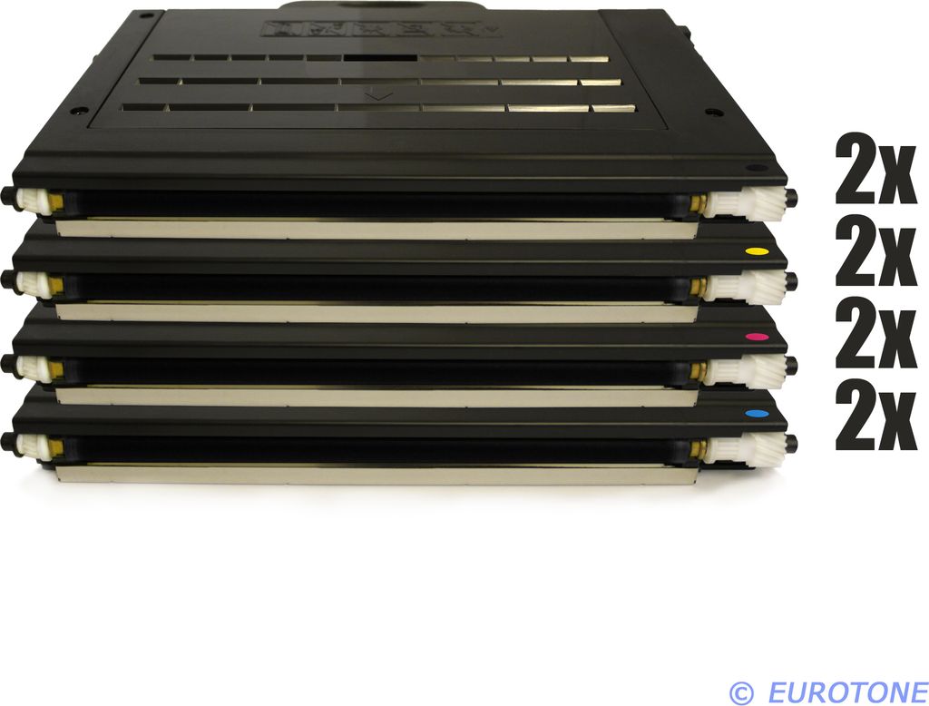 8x Eurotone Toner Alternative für Samsung CLP-500D7K Black Schwarz / CLP-500D5C Blau Cyan / CLP-500D5M Rot Magenta / CLP-500D5Y Gelb Yellow