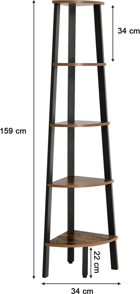 Étagère d'angle Valora LLS35X : Rangement compact au design industriel