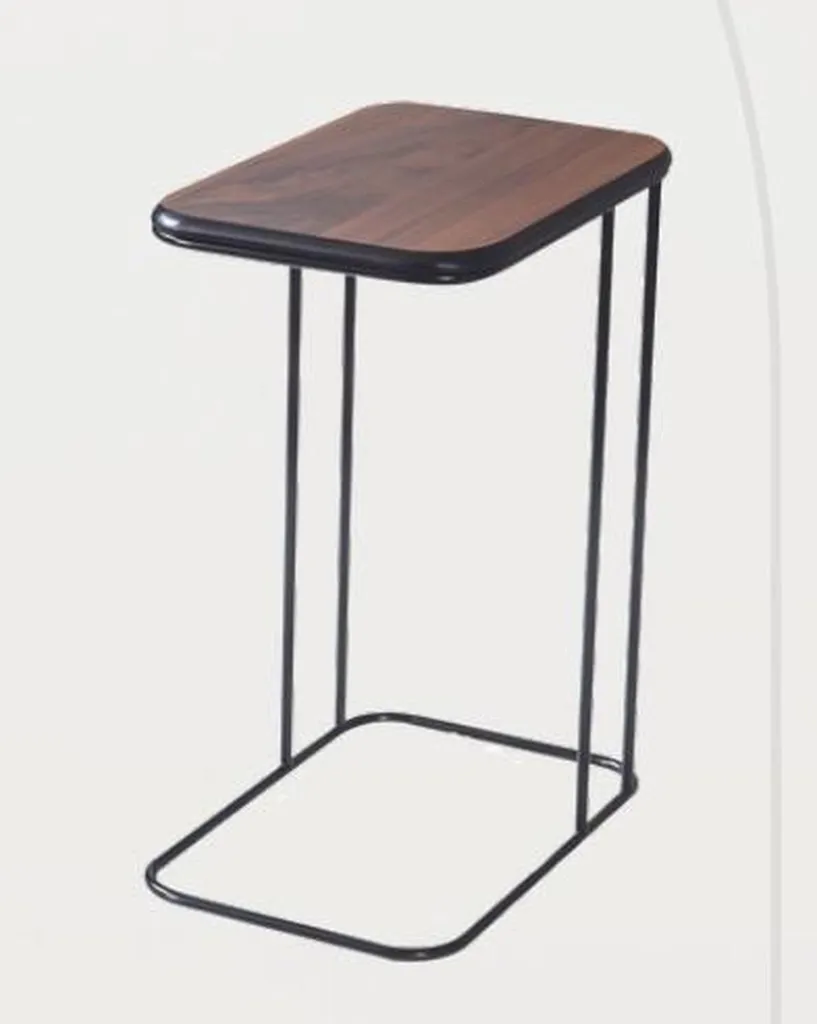 Table d'appoint haute en bois pour salon et rangement polyvalent Modèle L