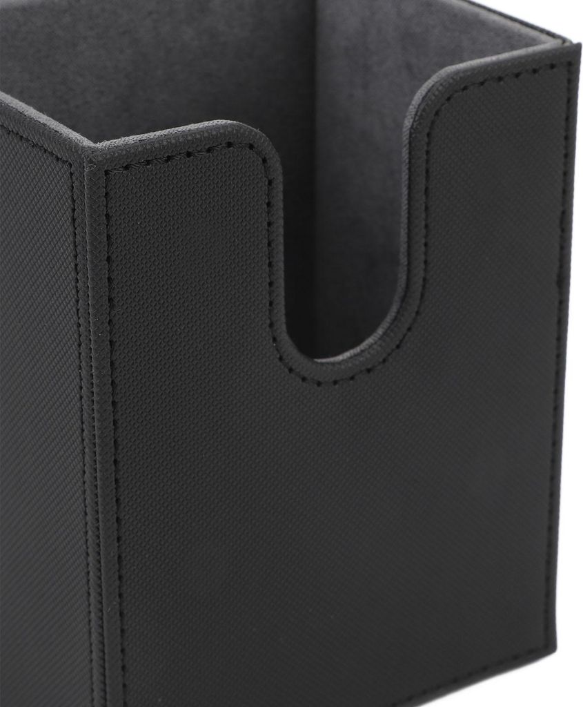 Kartendeck-Box aus Kunstleder, multifunktional, tragbar, Magnetverschluss, Aufbewahrung für mehr als 100 Karten, schwarze Außenseite und graue In...