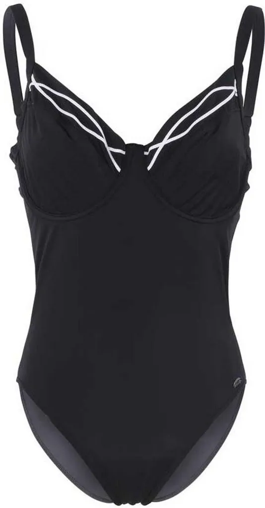 Maillot de bain natation femme noir avec bonnets D profonds Fashy 40