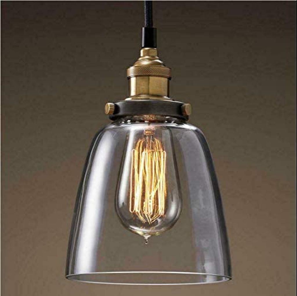 Retro Hängeleuchte Pendellampe Vintage Edison E27 Glasschirm 
