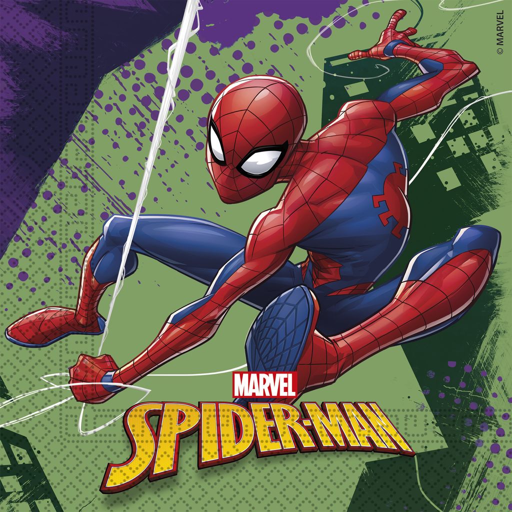 Papierservietten Servietten 33x33 20 Stück Spiderman Godan Produktbild 