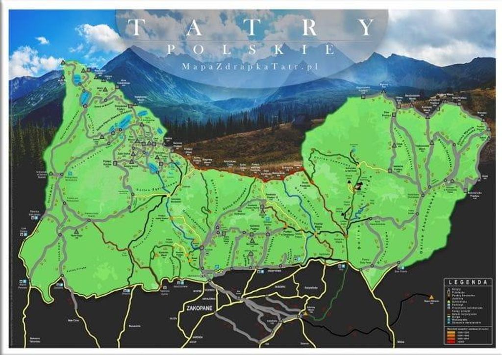 Polnische Tatra. Rubbelkarte