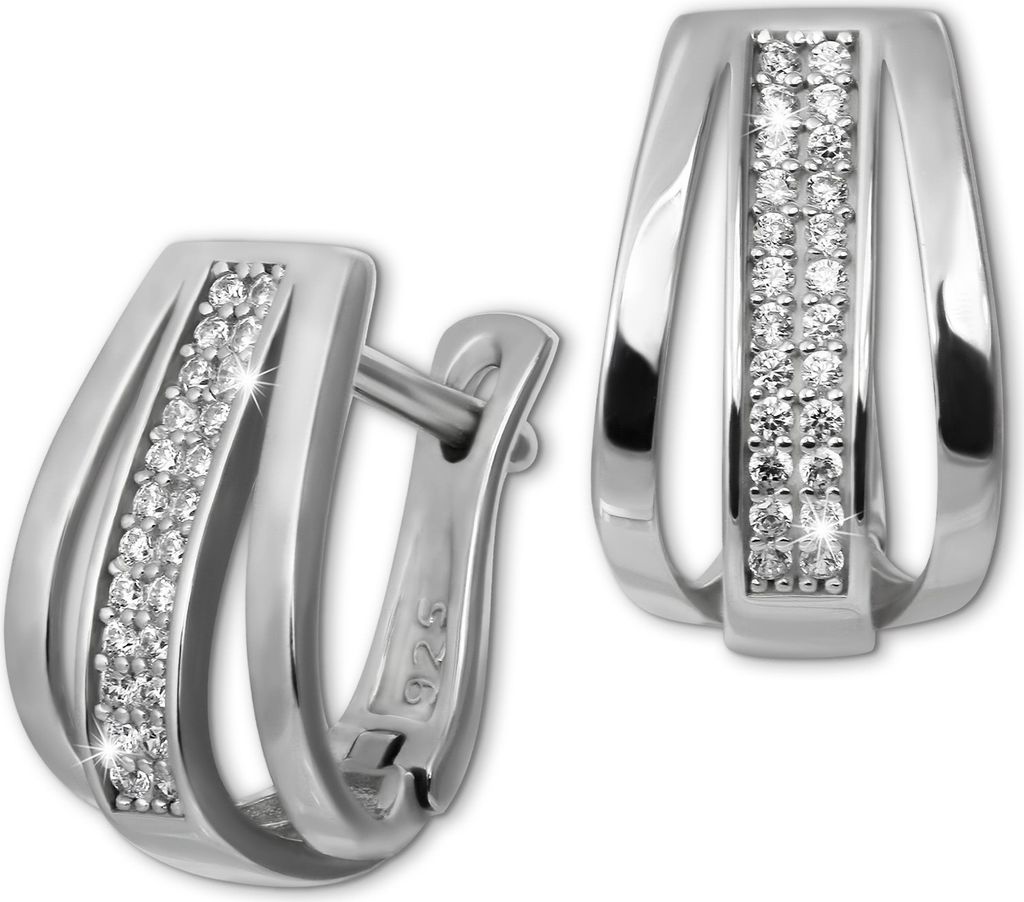 SilberDream Damen SilberDream Ohrringe weiß Creolen 925 Silber glanz D2SDO4413W