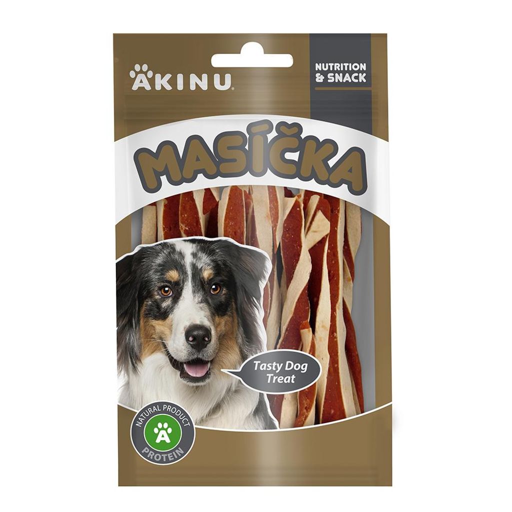 Akinu MASÍČKA Jehněčí twister pamlsek pro psy 75 g Obrázek produktu 