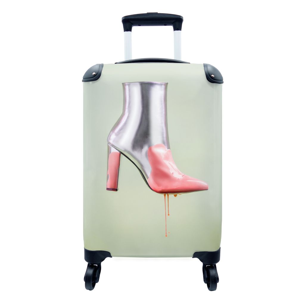 MuchoWow Koffer Handgepäck Trolley Rollkoffer Kleine Reisekoffer mit 4 Rollen - Bemalter Schuh - Cabin Size < 55x40x23 cm & 55x40x20 cm - Fotoko...