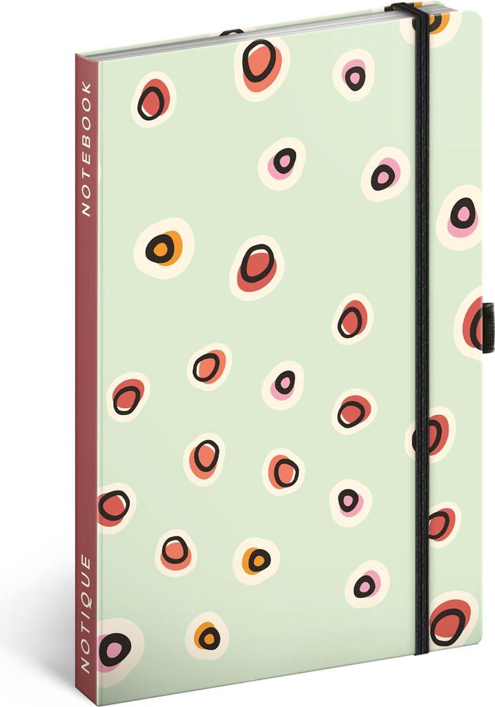 Notizblock Polka dots, liniert, 13 × 21 cm