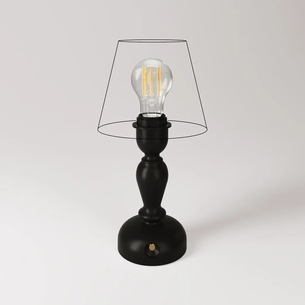 Lampada Cabless14 Ricaricabile Legno: Luce Portatile Made in Italy