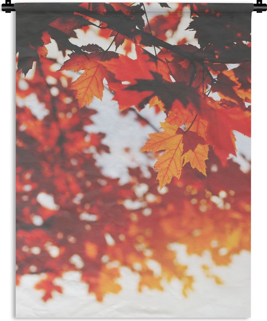 MuchoWow Wandteppich Wandbehang Herbstliche Blätter - Rustikale Dekoration - Sonne 120x160 cm Tapisserie Dekoration Wandtuch - Wohnzimmer - Moderne
