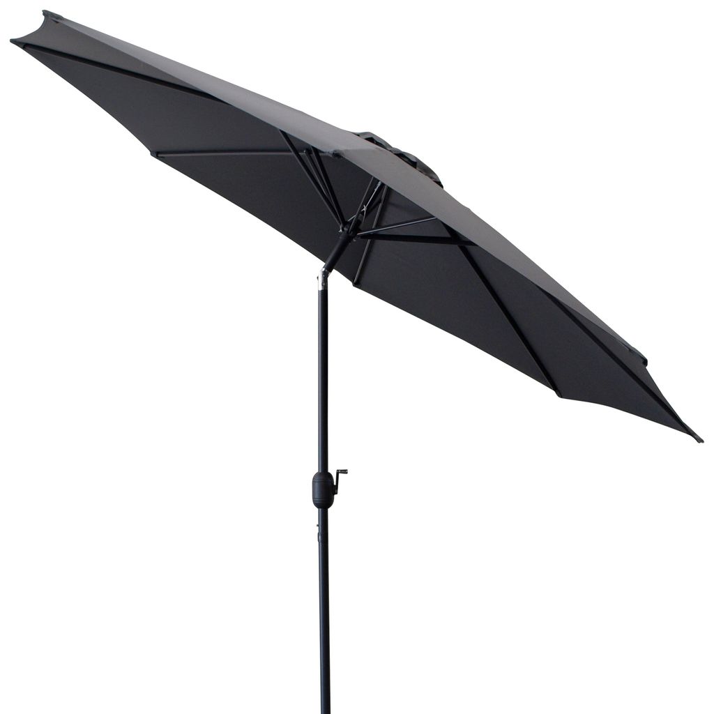 DEGAMO Marktschirm 300cm grau knickbar, mit Kurbel, Produktbild 
