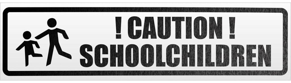 Kiwistar Caution schoolchildren Magnetschild Schild magnetisch - 45cm Schwarz - reflektierend - Magnetfolie für Auto PKW Kfz