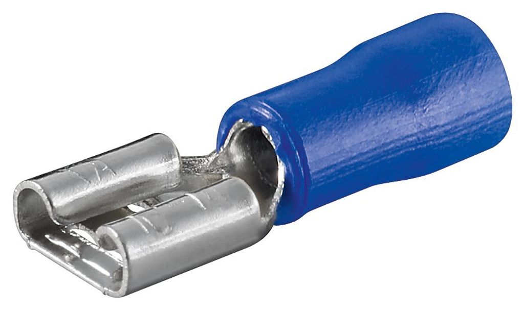 Goobay 17003 Flachsteckhülse, Blau, Blau - Steckmaß: 4,8 mm x 0,8 mm, 15 A