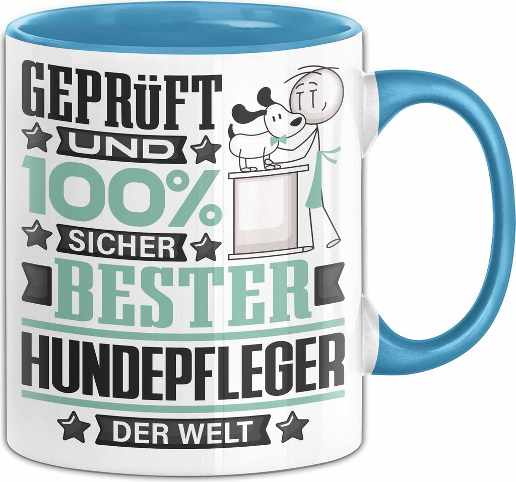 Hundepfleger Geschenk Lustiger Spruch für Hundepfleger Geschenkidee Bester Hundepfleger Der Welt (Blau)