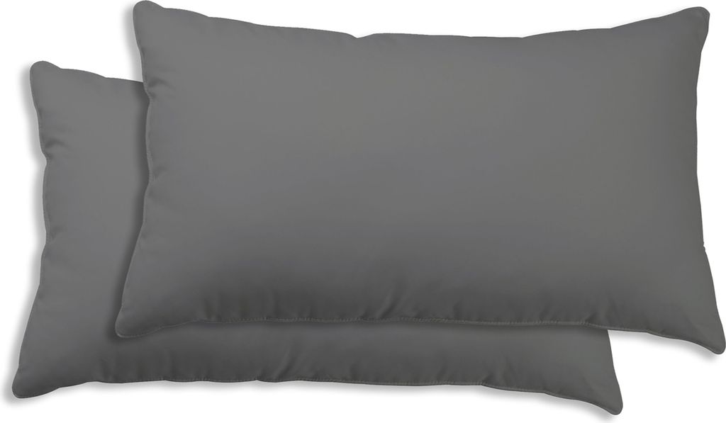 2er Set Kissenbezug Kissenhülle 40x80 cm grau Uni Produktbild 