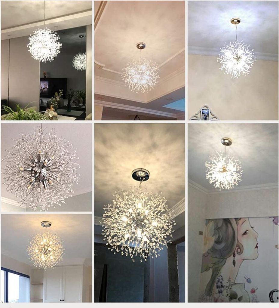 Löwenzahn Kronleuchter 8-Licht Golden  Pendelleuchte für Produktbild 5