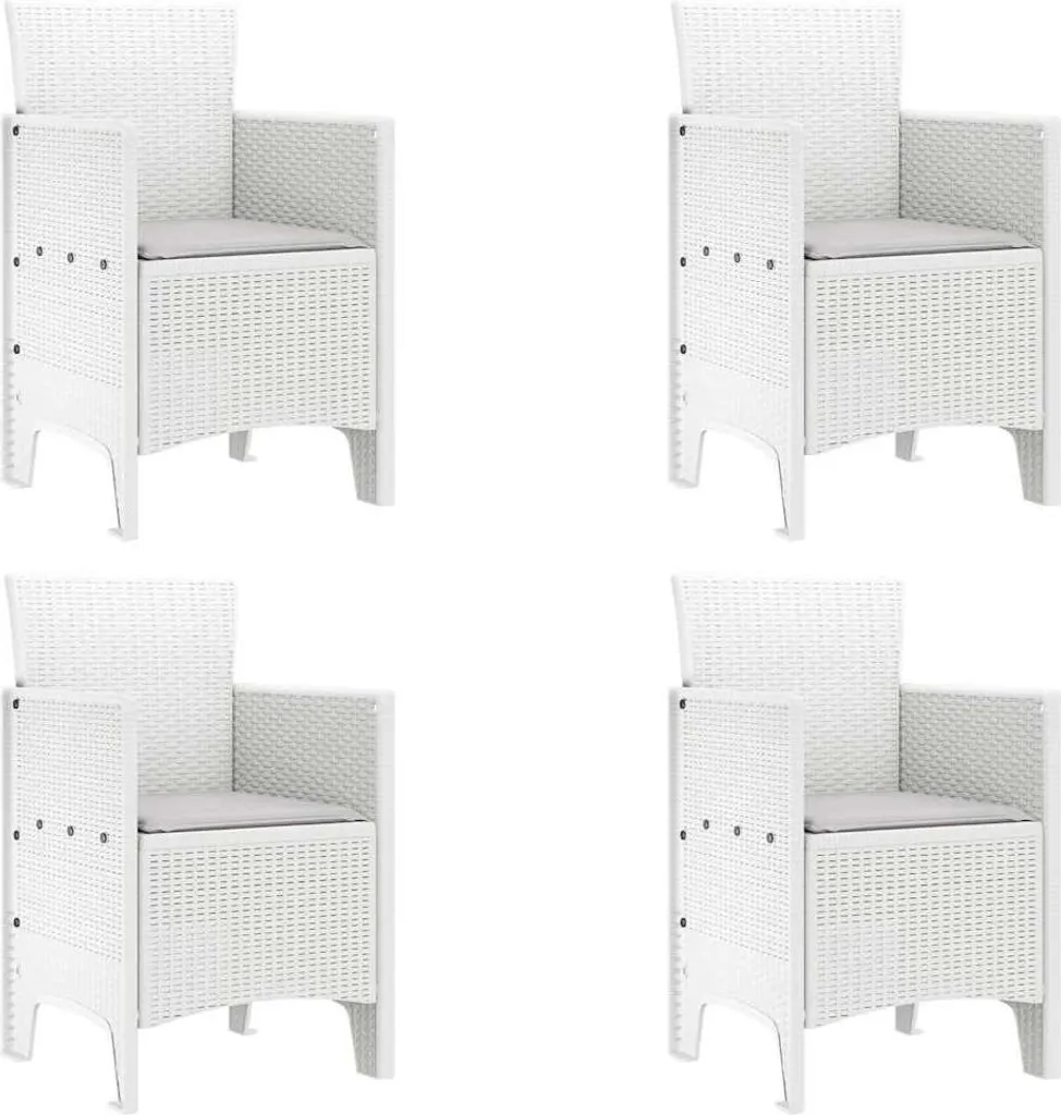 Set 4 Sedie da Giardino vidaXL Bianche 53x49x85 cm PP | Offerta Online