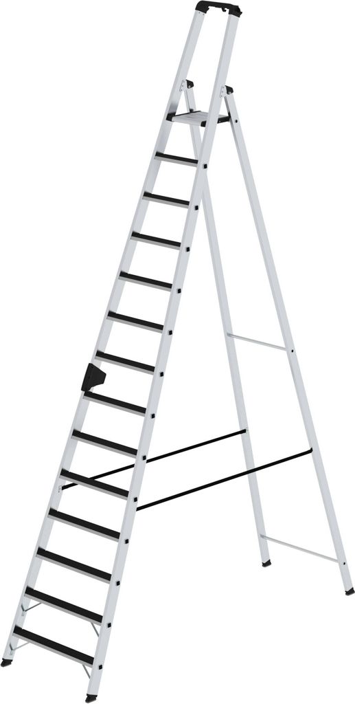 Stufen-Stehleiter einseitig begehbar mit clip-step 14 Stufen