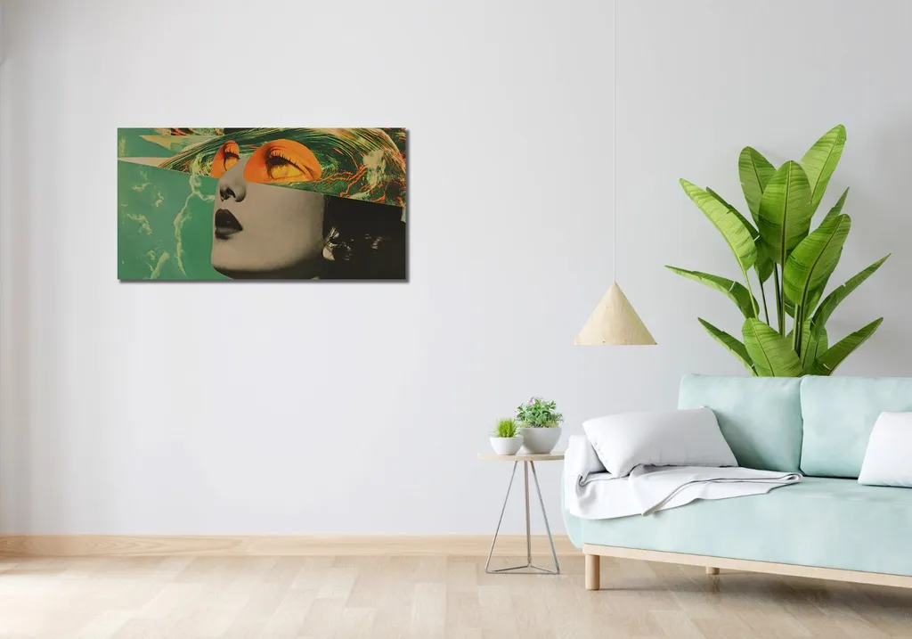 Arredo Parete Moderno: Quadro Lo sguardo degli occhi strappati 100x50 - 2