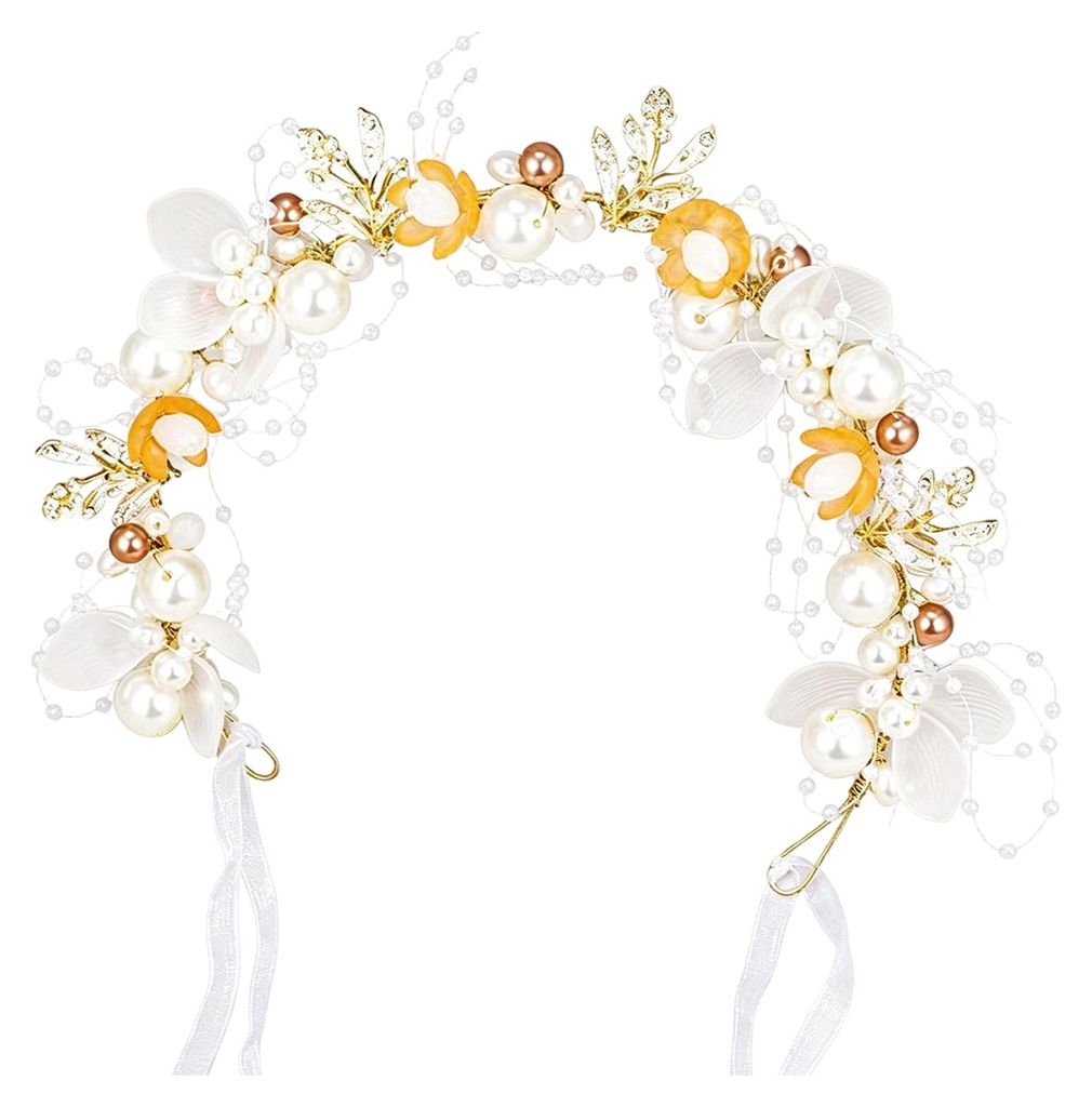 Feen-Haarreif mit leuchtenden Farben, Imitationsperlen und Blumenverzierung, Prinzessinnen-Haarreif, Party-Haarschmuck
