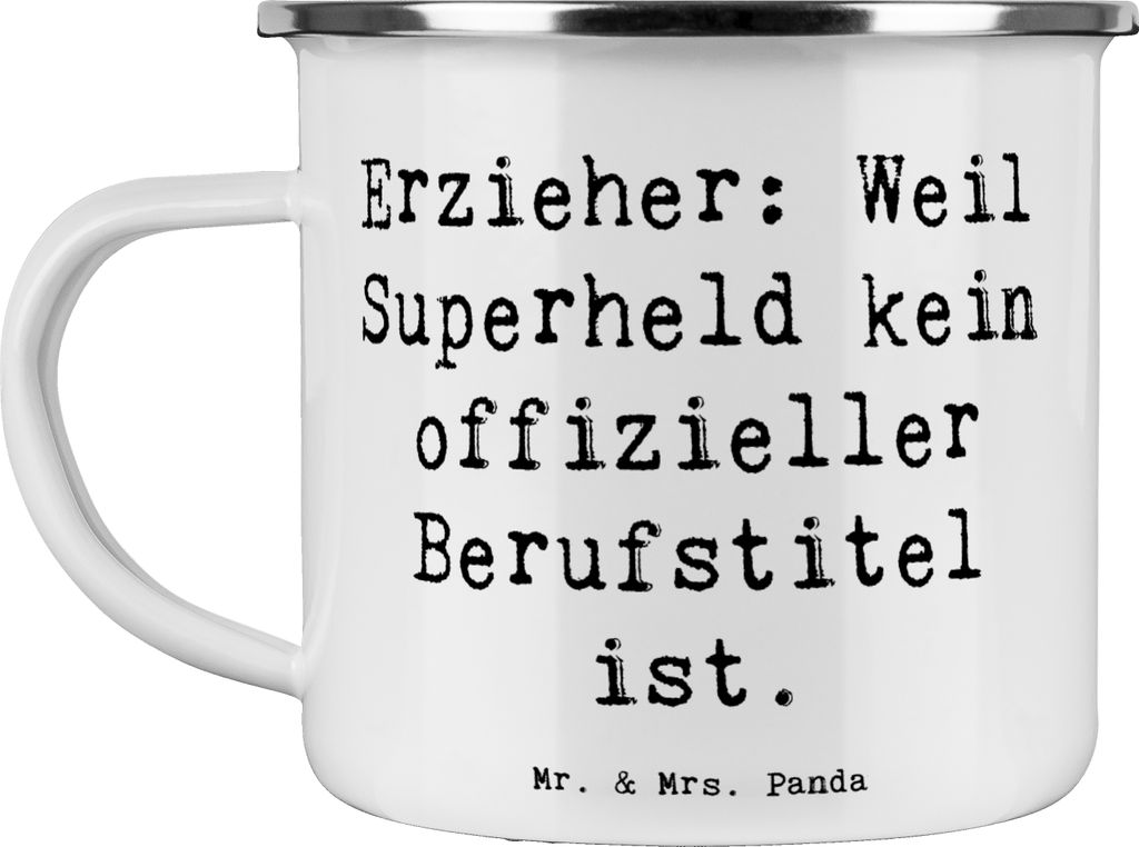 Mr. & Mrs. Panda Pott Spruch Erzieher Superheld - Weiß - Geschenk, Beruf, Wertschätzung, Held des Alltags, Kinder, Kinderbetreuung, Geschenke mit...