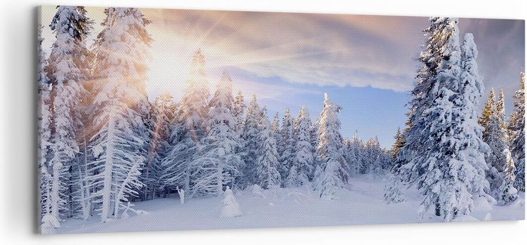 Bild auf Leinwand - Leinwandbild - Abenteuer alpen winter schnee - 120x50cm - Wand Bild - Wanddeko - Leinwanddruck - Bilder - Kunstdruck - Wanddeko...