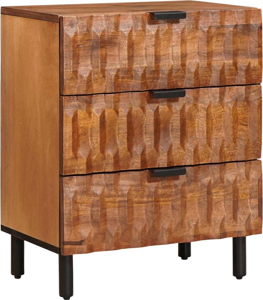 Nachttisch Braun 50 x 33 x 62 cm Massivholz Mango