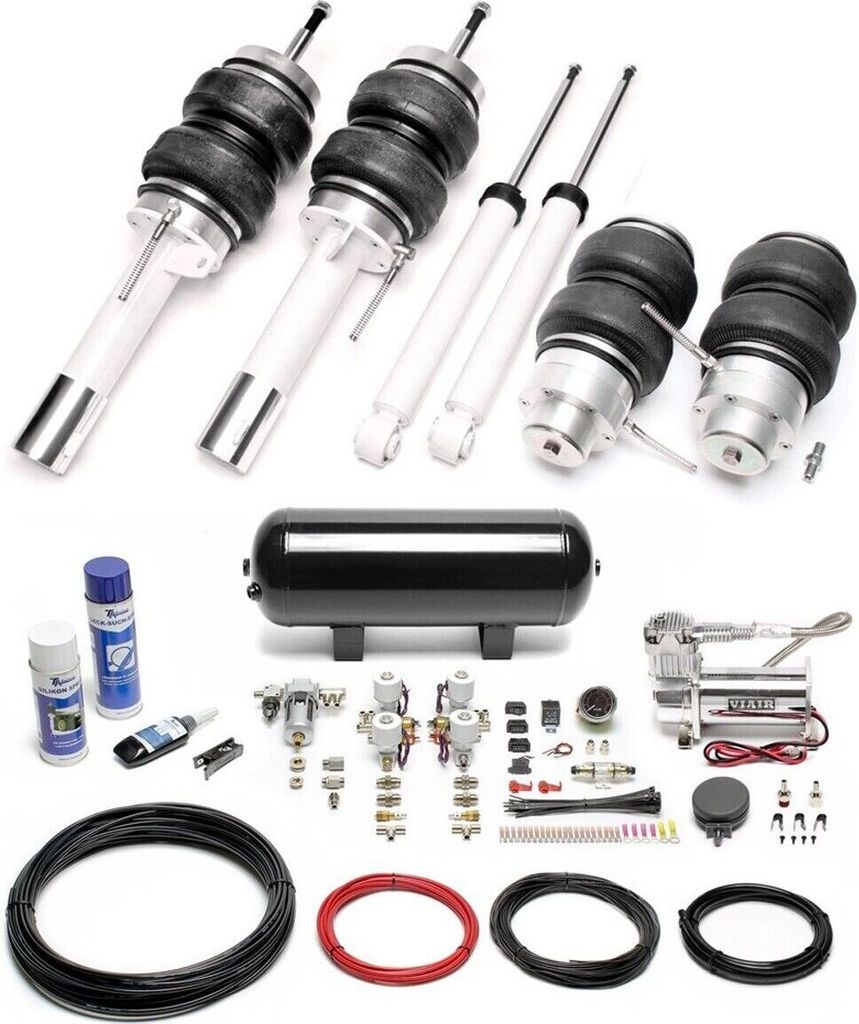TA Technix Luftfahrwerk Viair Air-Ride +.Kompressor-Kit schwarz für VW Golf VI