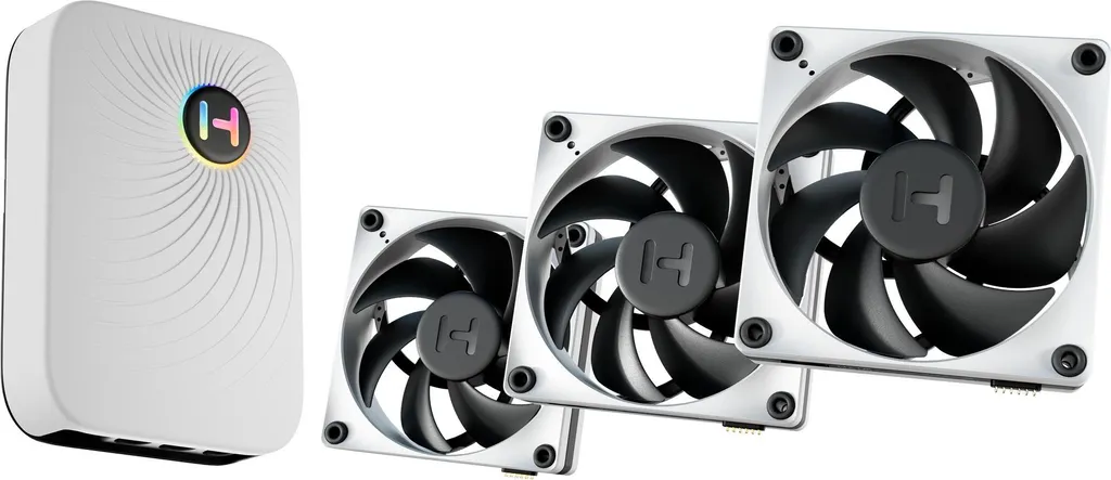HYTE THICC FP12 Pack de 3 Ventilateurs avec Nexus Portal Noir et Gris