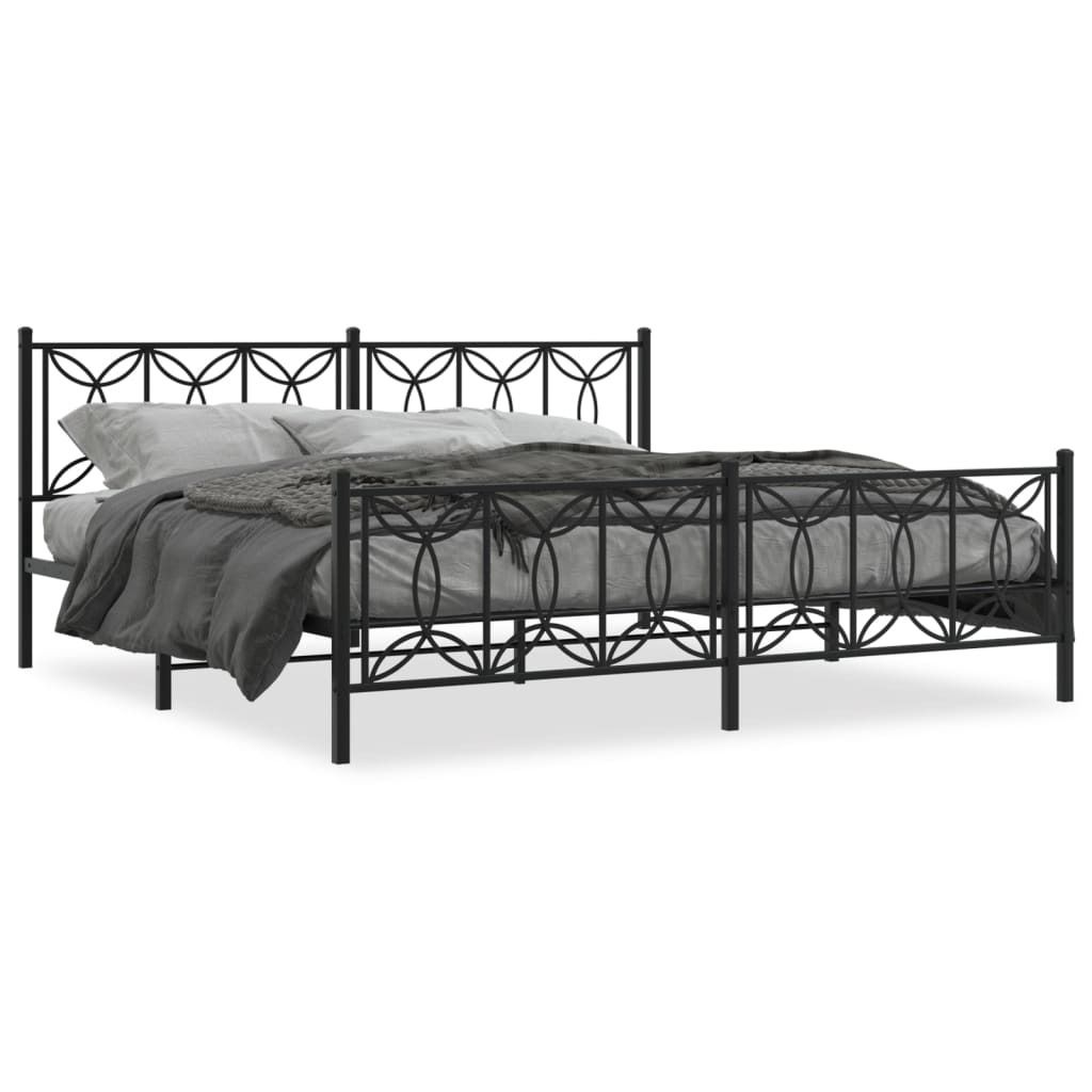 vidaXL Bedframe met hoofdeinde en voeteneinde, metaal, Productafbeelding 