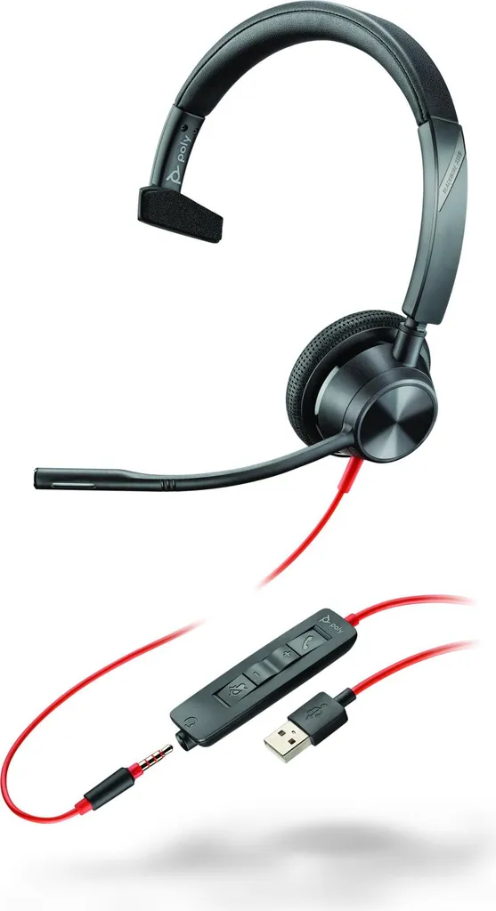 Poly Blackwire 3315 USB-A: Cuffia Mono Professionale con Microfono Noise Cancelling - 6
