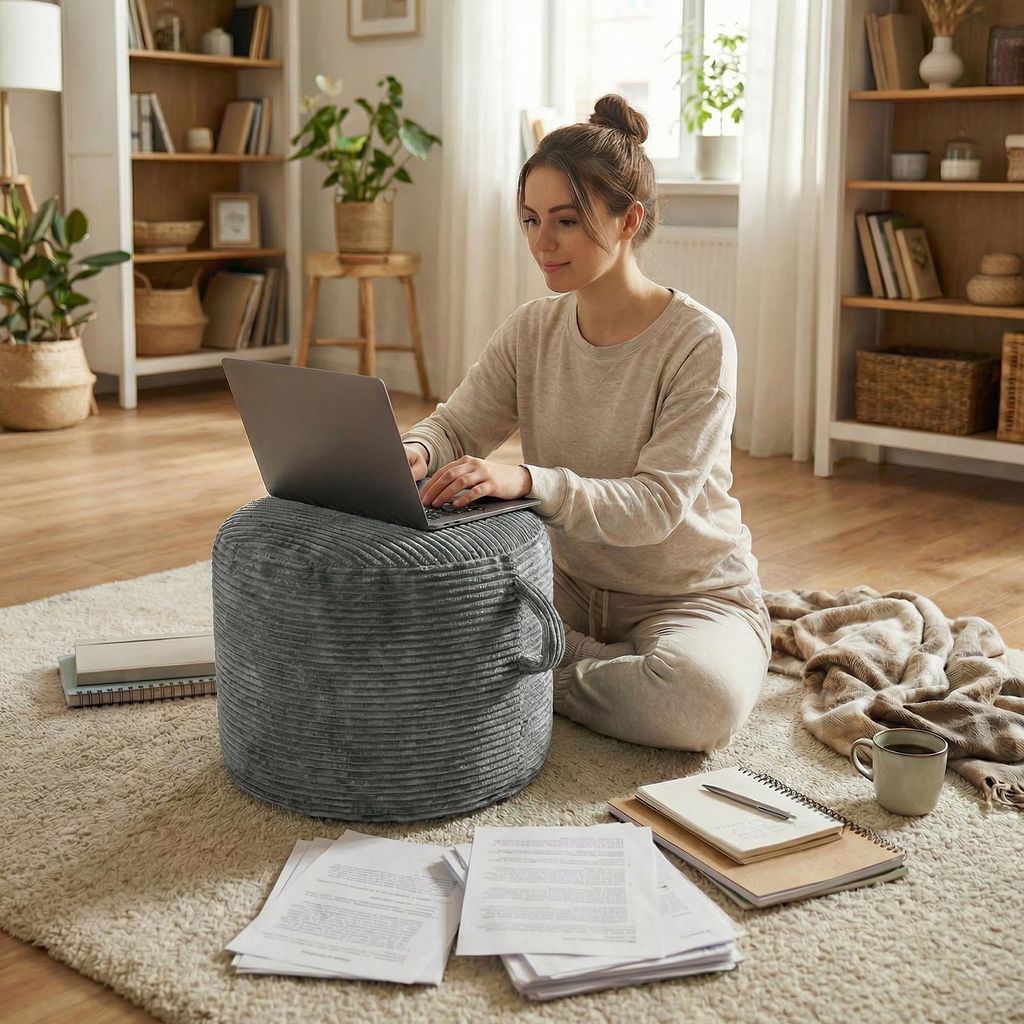 Pouf Sitzhocker Weich Runder Sitzpouf, Pouf Hocker, Couch