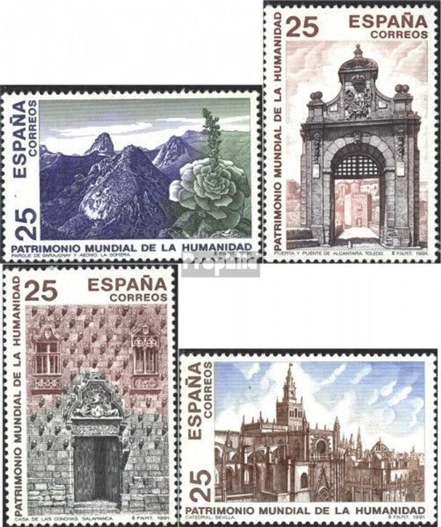Briefmarken Spanien 1991 Mi 3019-3022 (kompl.Ausg.) Produktbild 