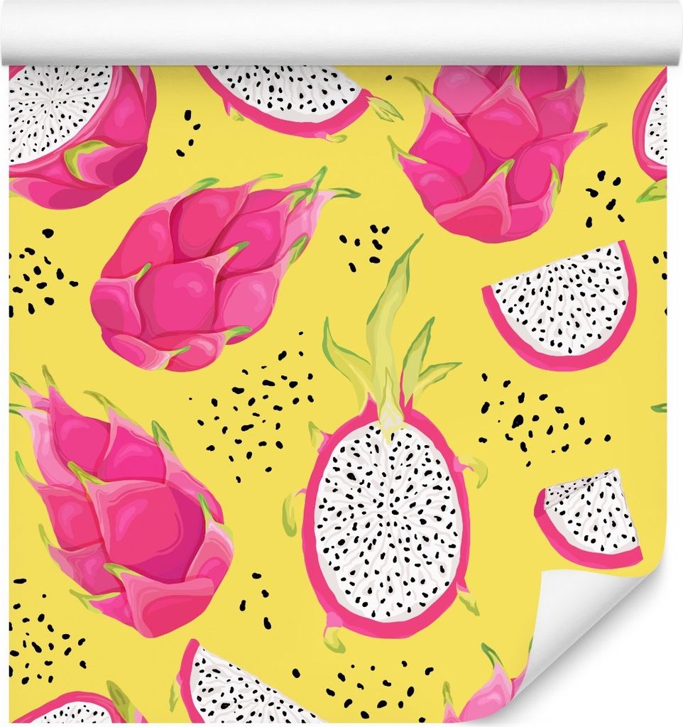 10m VLIES TAPETE Rolle Exotisches Pitaya FRUCHT Dekor 6347