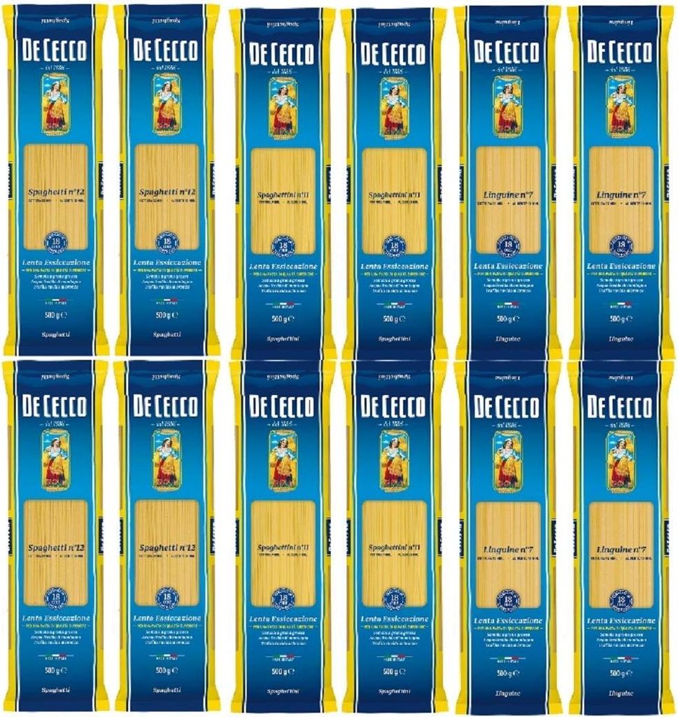 De Cecco Pasta Paket (Spaghetti N°12, Spaghettini N°11, Linguine N°7)