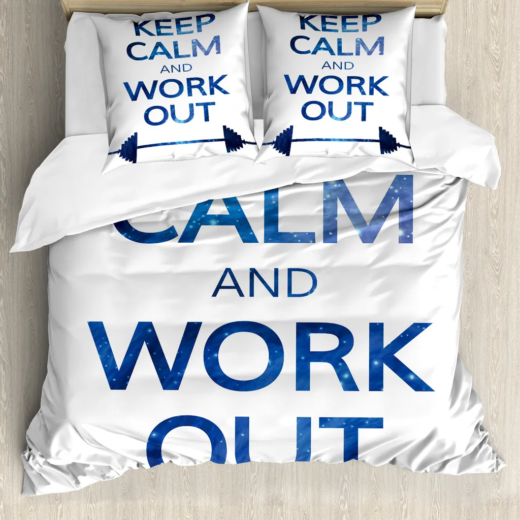 Offerta Copripiumino ABAKUHAUS Fitness Blu e Bianco 155x220 Antiacaro