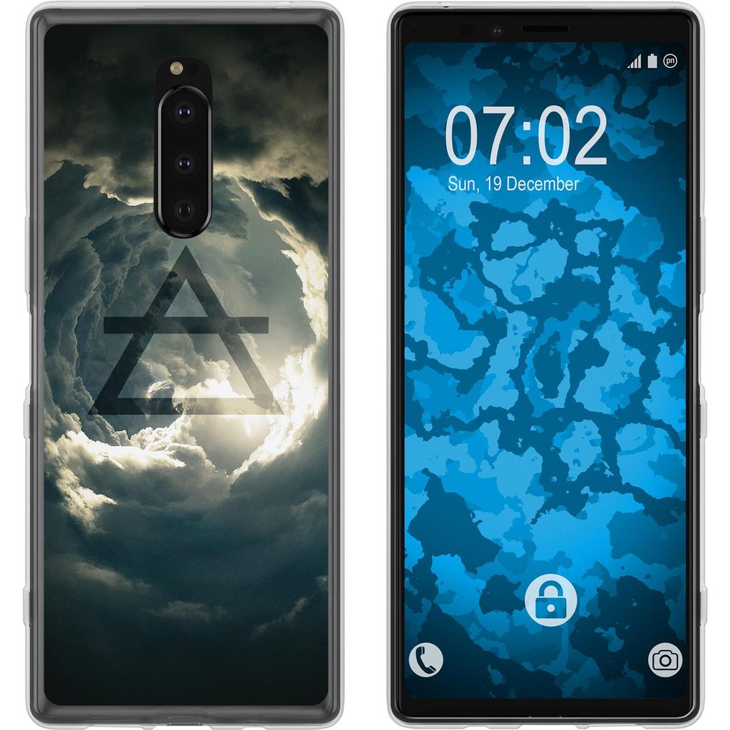 PhoneNatic Case kompatibel mit Sony Xperia 1 Silikon-Hülle Element Luft M1