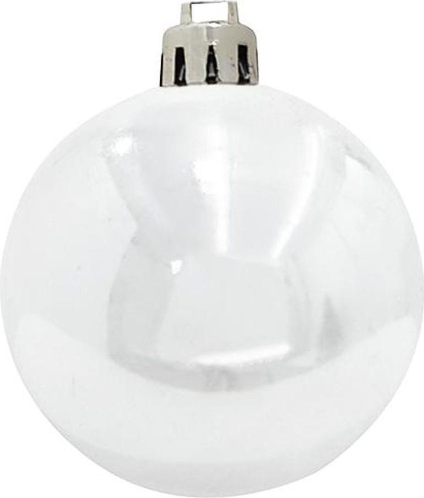 INNA-Glas Weihnachtskugel Teodora, 6 Stück, glänzend weiß, Ø7cm - christbaumkugel