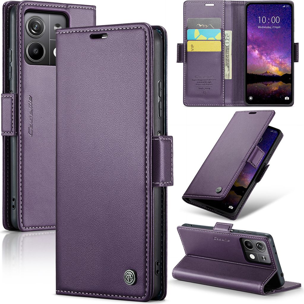 Roar Handyhülle Für Xiaomi Redmi Note 10 5G - Book Case Flip Tasche, Mit Magnet, Kartenfach & Standfunktion, Flieder