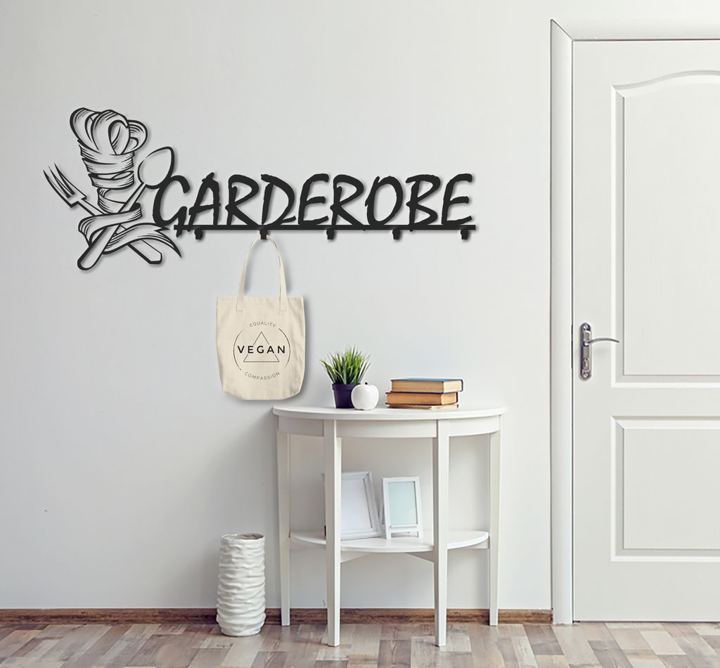 Design 3D Garderobe Kochmütze Kleiderhaken 30 x 80 cm Deko Wanddeko Archtwain Studio Design Industrie Look MD-128