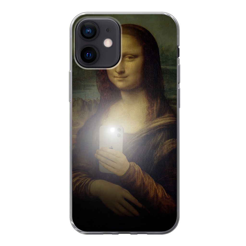 MuchoWow Handyhülle Schutzhülle Hülle für iPhone 12 Mona Lisa - Da Vinci - Telefon Silikon Softcase Handy Hülle - Schutzhülle