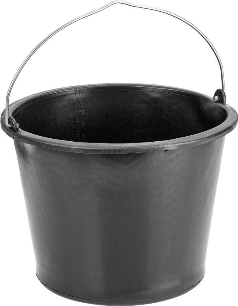 Cimco Baueimer 12 Liter, robuster Kunststoff, mit Messskala und verstärktem Boden