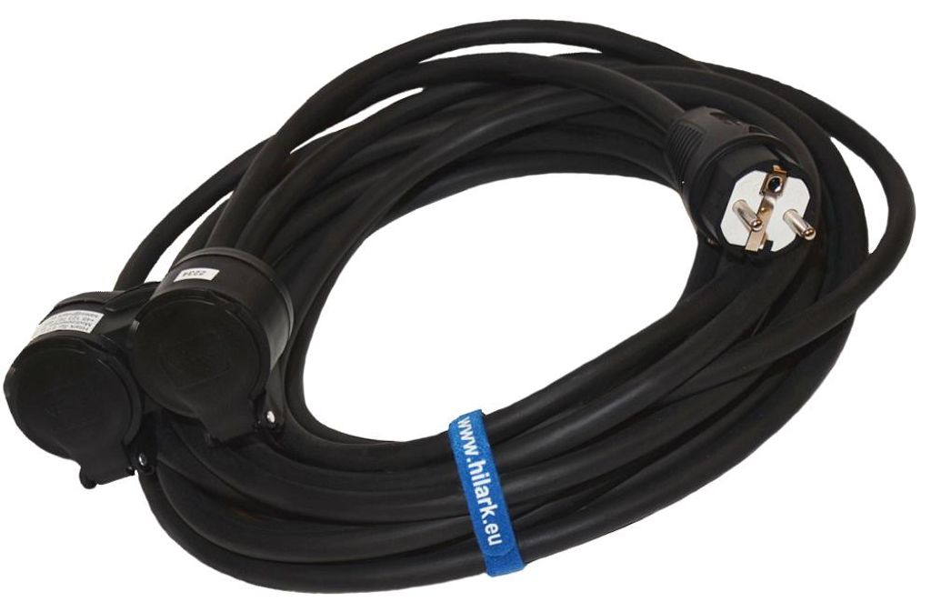 Rallonge OWY H07RN-F 3g2,5 mm AVEC RÉPARTITEUR 2 prises 15m Image du produit 