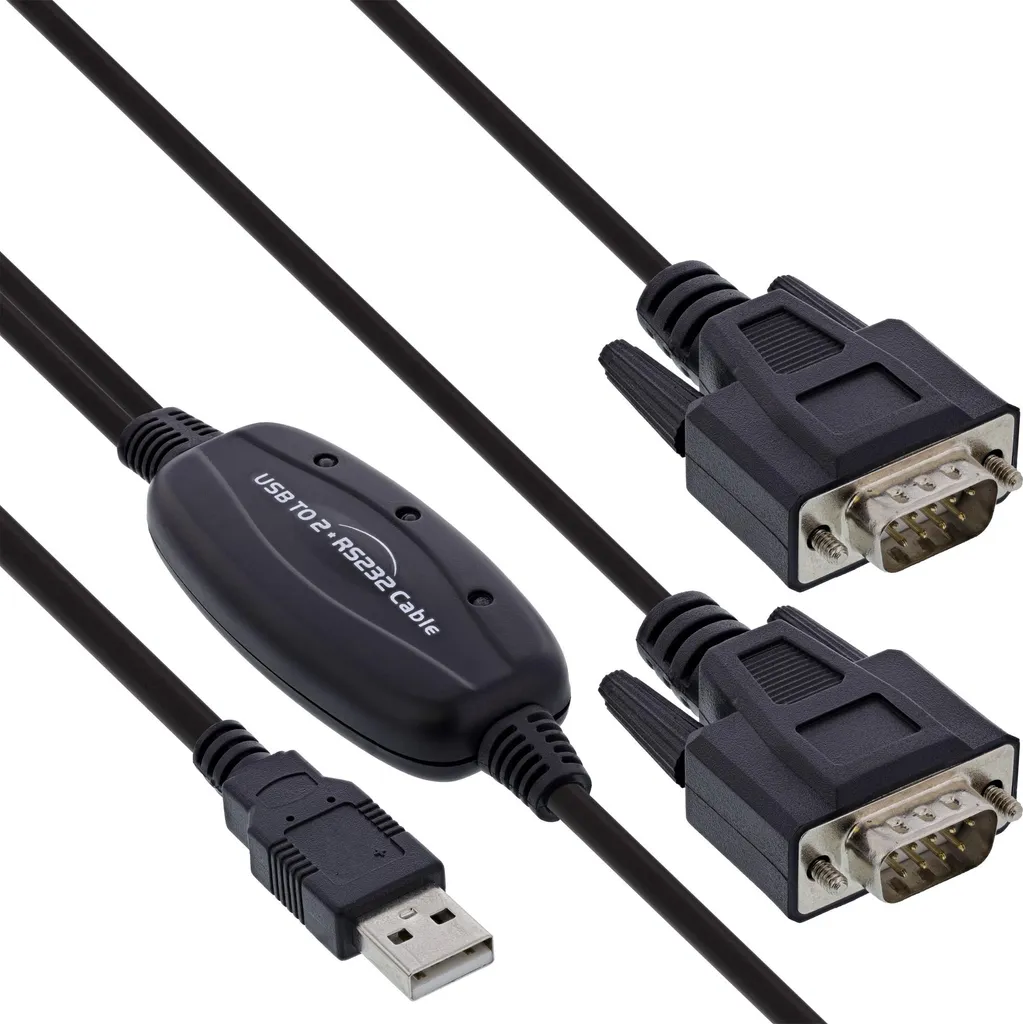 InLine Adattatore USB to Dual RS232 Serial DB9 - Ideale per Legacy HW