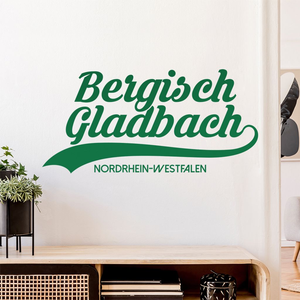 Bergisch Gladbach Wandtattoo Wandaufkleber Wall Sticker - Dekoration, Küche, Wohnzimmer, Schlafzimmer, Badezimmer