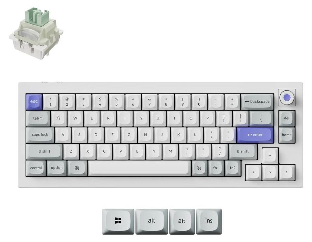 Keychron Q2 HE 8K Kabelgebundene Magnetische Tastatur Weiß / QWERTY US Ultra-fast Lime Magnetic Switch